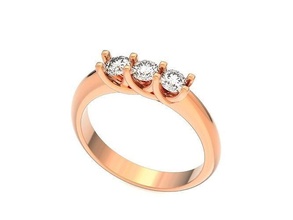 boda anillo 3 diamantes 395 moda elegante compromiso diamante plata oro joyería joya 3d modelado creativo diseño representación animación anillos 3d print model - Mito3D