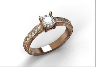 nozze squillare Vintage stile 337 diamante moda retrò engagement gioielleria Fidanzamento 3d print model - Mito3D