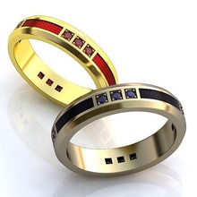 wedding rings- set 4 jewelry weddingrings 3d 3dmodels stl jewelrydesign 3dprinting rings texturedrings pattern gold white diamond ring 3d print model - Mito3D