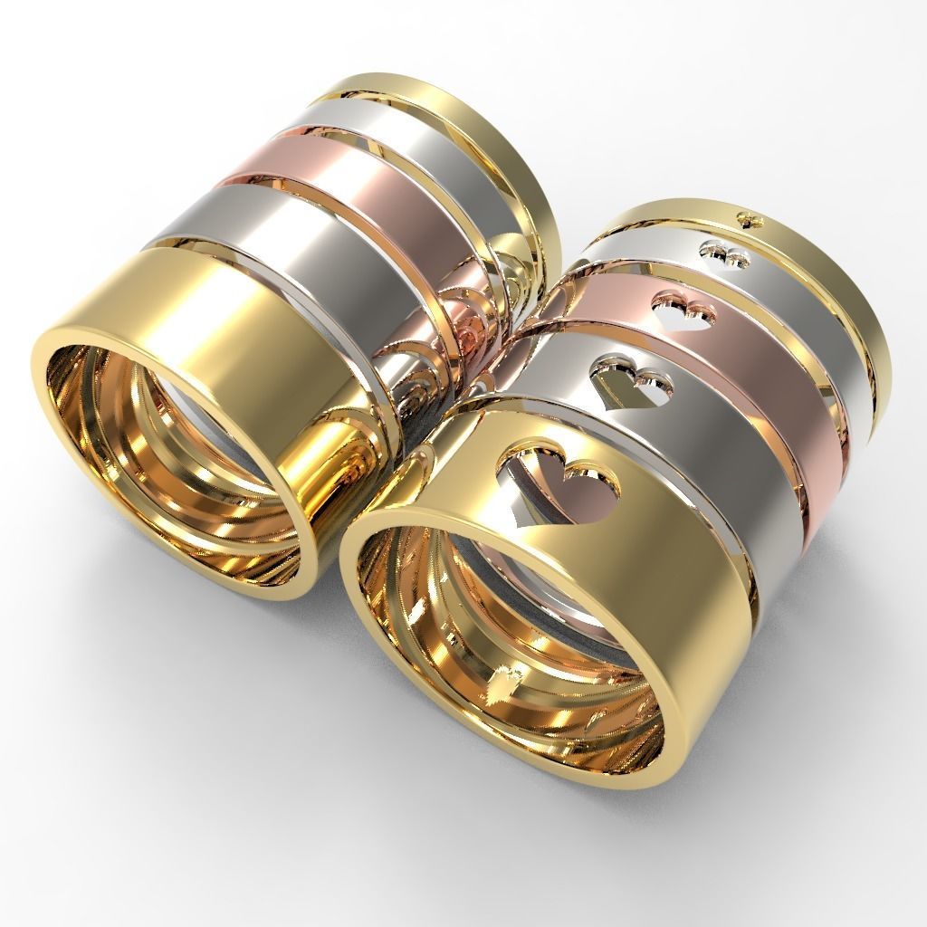 anéis de casamento jóias anel printable estilo a moda coração ouro prata sterling jóia imprimir platina valentine 3D print model - Mito3D