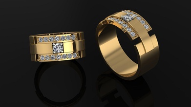 wedding rings ring jewelry gem jewel silver gold diamond jewellery white brilliant platinum 3d print model - Mito3D
