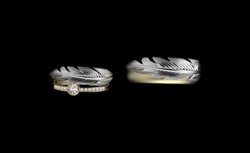 wedding rings jewelry gold silver diamond brilliant 3d print model - Mito3D