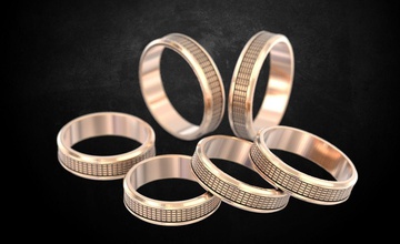 anéis de casamento jóias 3dprinted o design a moda ouro jóia imprimir printabl printable impressão prototipagem anel prata da forma 3d print model - Mito3D