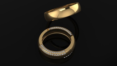 Hochzeit Ringe Schmuck gold Diamant-ring engagem Juwel ring diamond Silber engagement 3d print model - Mito3D