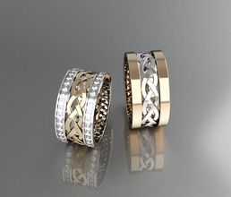 los anillos de boda la joyería anillo el diamante oro carácter humanos ropa 3d print model - Mito3D