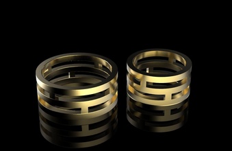 Hochzeit Ringe Schmuck Ring Gold Silber Platin Engagement druckbar Mode Schönheit cnc 3d 3d print model - Mito3D