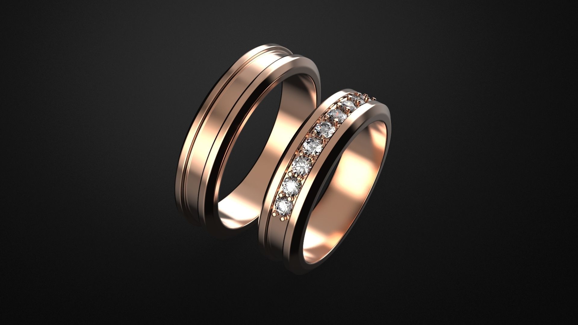 nozze anelli squillare oro gioielleria argento diamante gioiello gemma brillante moda bellezza 3D print model - Mito3D
