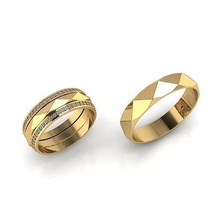 Boda anillos oro joyería joya lujo plata diamante anillo imprimible 3d print model - Mito3D