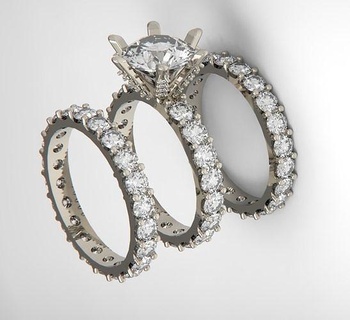 Boda anillos solitario anillo joyería joya platino bodas oro compromiso lujo dimond joyeria plata diamante brillante precioso imprimible 3d print model - Mito3D