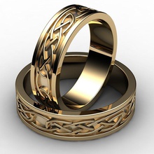 wedding rings jewelry model celtic pattern religiou object jewel gem printable tombstone burial 3d print model - Mito3D