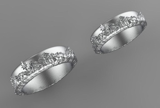 anéis de casamento jóias ouro prata diamante brilhantes montanhas everest estrela camet o engajamento 3d print model - Mito3D