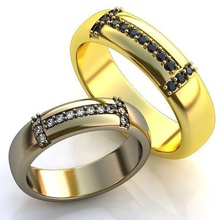 Trauringe-set 13 Schmuck stl weddingrings jewelryset jewelrydesign 3dprintitng prototyping 3dmodels Ringe Hochzeit Muster textur gold gem set genial 3d print model - Mito3D