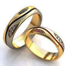 alianças de casamento -conjunto 5 jóias weddingrings stl 3dmodel jewelry3d jewelryart jewelrydesign 3dprinting anéis definir o padrão textura ouro gemas brilhantes 3d print model - Mito3D