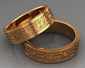 wedding rings 01 jewelry gold silver printable ring platinum finger sterling 3d print model - Mito3D