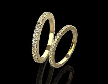 nozze anelli 1496 squillare orecchino oro argento bianca diamante Fidanzamento gioielleria prezioso lusso platino gemma splendente 3d print model - Mito3D