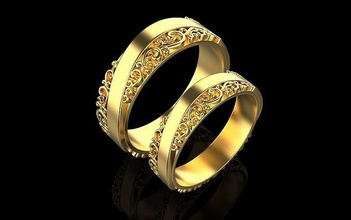 wedding rings 1777 ring earring gold silver white engagement diamond jewelry printable jewel gem brilliant fashion beauty 3d print model - Mito3D