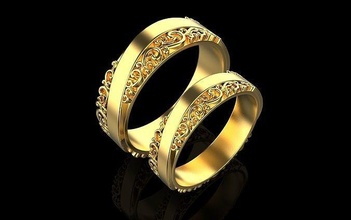 hochzeit ringe 1777 ring ohrring gold silber weiß engagement diamant schmuck druckbar juwel brillant mode schönheit 3d print model - Mito3D