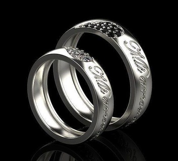Boda anillos 20023 anillo oro plata blanco diamante compromiso joyería joya imprimible libra esterlina Moda 3d print model - Mito3D