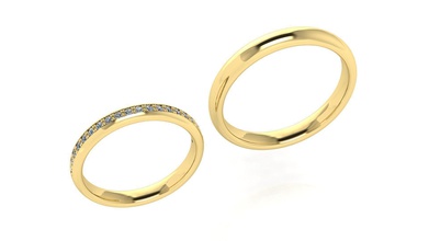 wedding rings 2 jewelry diamond jewel silver gold jewellery accessory ring fashion apparel engagement gem gemstone luxury printable platinum brilliant 3d print model - Mito3D