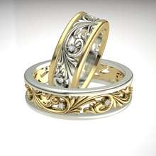 wedding rings 3d file jewelry diamond ring fashion silver gold 3d print model - Mito3D