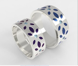 les anneaux de mariage imprimer en 3d modélisation modèle d'impression bijoux or imprimable luxe pour toujours le diamant l'anneau classique la saint-valentin nature fleurs feuille caractère disposition bague joyau 3d print model - Mito3D