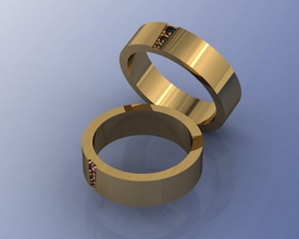 Trauringe 3dm, stl-Datei Schmuck Hochzeit Ringe 3dm Datei Diamant-ring Mode-ring Silber 3d 3d print model - Mito3D