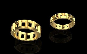 düğün yüzükler 4488 yüzük nişan altın gümüş çift illüstrasyon beyaz ilmi Bilim kimya mücevher 3d print model - Mito3D