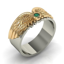wedding rings angel wings jewelry printable diamond cad gems brillant exclusive fashion gold cnc ring silver 3dm rhinoceros matrix jewellery 3d print model - Mito3D