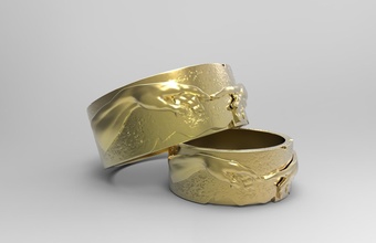 boda anillos creación of adán joyería joya oro lujo precioso elegante moda 3d print model - Mito3D