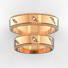 Trauringe Diamanten 2 Schmuck ring Ringe diamond Hochzeit Juwel kostbar gold 3d print model - Mito3D