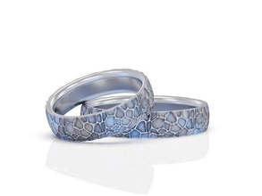 Casamento argolas martelado fosco sólido ouro precioso joalheria promessa anel banda casamento imprimível jóia noivado 3d print model - Mito3D