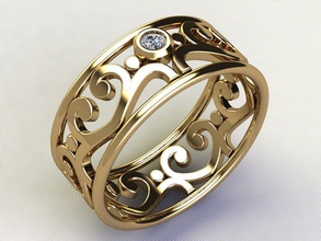Boda anillos corazones 15 17 días 1 mm anillo plata imprimible oro joyería joya compromiso pulsera pendientes diamante arete amor Moda enganchar 3d print model - Mito3D