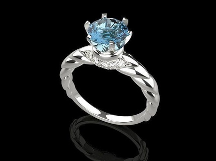 mariage anneaux bijoux engagement imprimable solitaire bague cubique style zircone argent classique anniversaire cadeau fille ami occasion mode diamant 3d print model - Mito3D