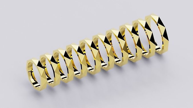 düğün yüzükler Laurence imza Toplamak boyutları version3 takı altın yüzük mücevher platin kopya marka bütün boyutlar elmas taşlar graf gümüş 3D print model - Mito3D