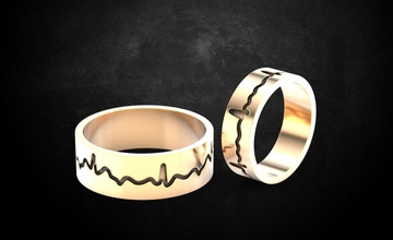 os anéis de casamento do casal amor 67 jóias 3dprinted o design a moda ouro jóia imprimir printabl printable impressão prototipagem anel prata beleza da forma 3d print model - Mito3D
