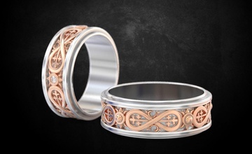 gli anelli di nozze amanti 168 gioielli 3dprinted il design moda oro d'oro gioiello stampa printabl stampabile la prototipazione anello argento matrimonio 3d print model - Mito3D
