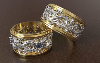 Hochzeit Ringe Schmuck Ornamente diamond verheiratet marrage Silber gold engajment engagem engagement Diamant-ring bedruckbar ist solitair Bekleidung ring 3d print model - Mito3D