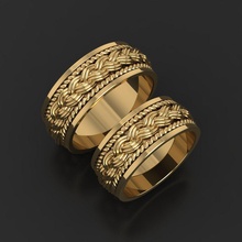 boda anillos coleta banda oro anillo plata joyería imprimible joya canalla estados unidos canadá trenzado nudo clásico moda blanco coletas 3d print model - Mito3D