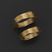 Casamento argolas corda banda trançado empilhável torcido anel Projeto moda Canadá cnc ouro prata joalheria torção imprimível jóia cafajeste noivado 3d print model - Mito3D