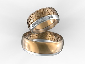 alianças de casamento em stl jóias anel prototipagem o personagem humanos roupas anéis 3d print model - Mito3D