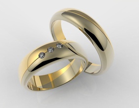 casamento argolas pedras 3 ouro joalheria folhas 3d modelo diamante natural exclusivo gema pedra anel brilhante cortes imprimível 3d print model - Mito3D