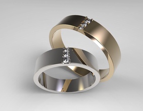 casamento argolas pedras ouro joalheria folhas 3d modelo diamante natural exclusivo gema pedra anel brilhante cortes imprimível 3d print model - Mito3D