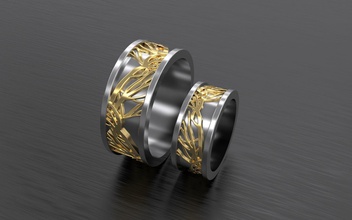 wedding rings tree brenches gold luxury jewelry fashion ring forest silver platinum gem diamond traditional retro engagment marrieag finger 3d print model - Mito3D