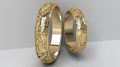 anelli di nozze gioielli matrimonio anello oro i caratteri carattere umana abbigliamento 3d print model - Mito3D