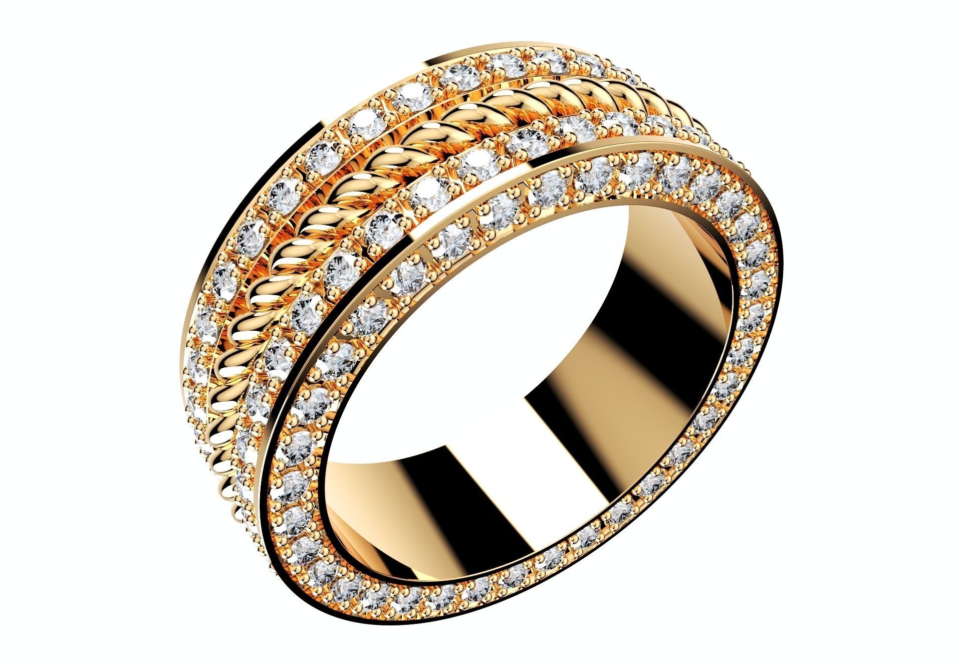 boda conjunto anillo mujer hombres canalla design psjm001v14 banda 3d modelos pt3d anillos matrimonio gótico plata imprimible diamante joyería joya oro moda 3D print model - Mito3D