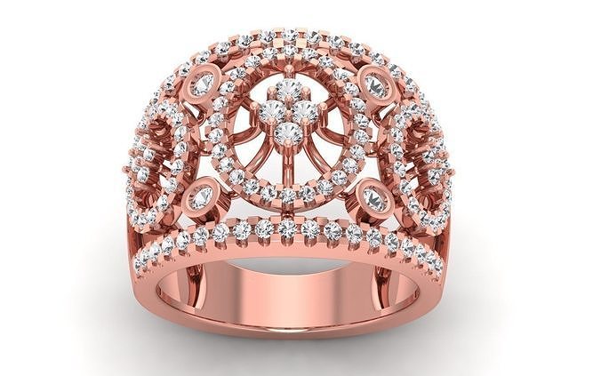 nozze solitario donne gruppo musicale squillare anelli sterlina stampabile diamante gioiello gioielleria argento delicato luce oro bianca Fidanzamento fidanzamento 3D print model - Mito3D