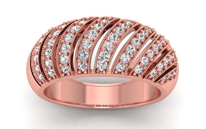Casamento solitário mulheres banda anel joalheria feminino diamante argolas massa coleção noivado imprimível 3D print model - Mito3D