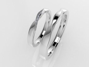 Boda giro anillos anillo diamantes hombres mujer banda bandas joyería joya oro imprimible diamante Moda compromiso retorcido platino 3d print model - Mito3D