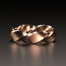 Boda retorcido anillo joyería joya Moda lujo elegante plata imprimible libra esterlina anillos 3d print model - Mito3D