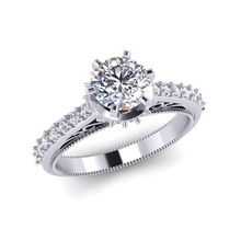 la boda de mujer solitario diomand anillo modelo 3d impresión joyería joya compromiso el diamante plata oro engagem moda blanco sterling y belleza collar cad los anillos 3d print model - Mito3D
